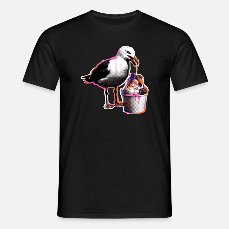 Möwe Isst Eis - Men's T-Shirt - black