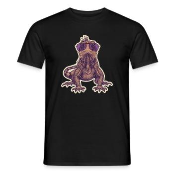 Funny Iguana Sunglasses - Men's T-Shirt - black - Front - AI Model Male 178 light (178cm)