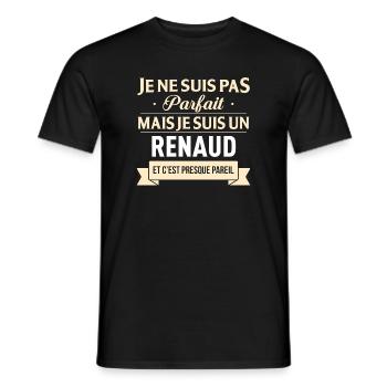 Je Ne Suis Pas Parfait Mais Je Suis Un Renaud E... - T-shirt homme - noir - Devant - AI Model Male 178 light (178cm)