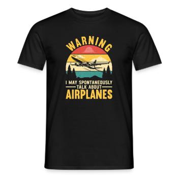 Flugzeug Flug Pilot Flugzeug Fluggesellschaft - Männer T-Shirt - Schwarz - Vorne - AI Model Male 178 light (178cm)