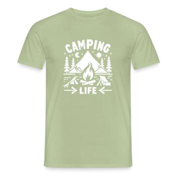 camping life - Männer T-Shirt - Sage - Vorne - AI Model Male 178 light (178cm)