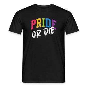 LGBT-Pride-Monat – Pride or Die - Männer T-Shirt - Schwarz - Vorne - AI Model Male 178 light (178cm)