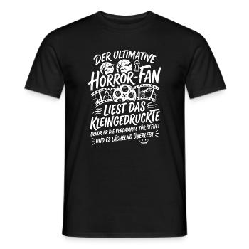 Ultimate Horror Fan Kino Spruch - Männer T-Shirt - Schwarz - Vorne - AI Model Male 178 light (178cm)