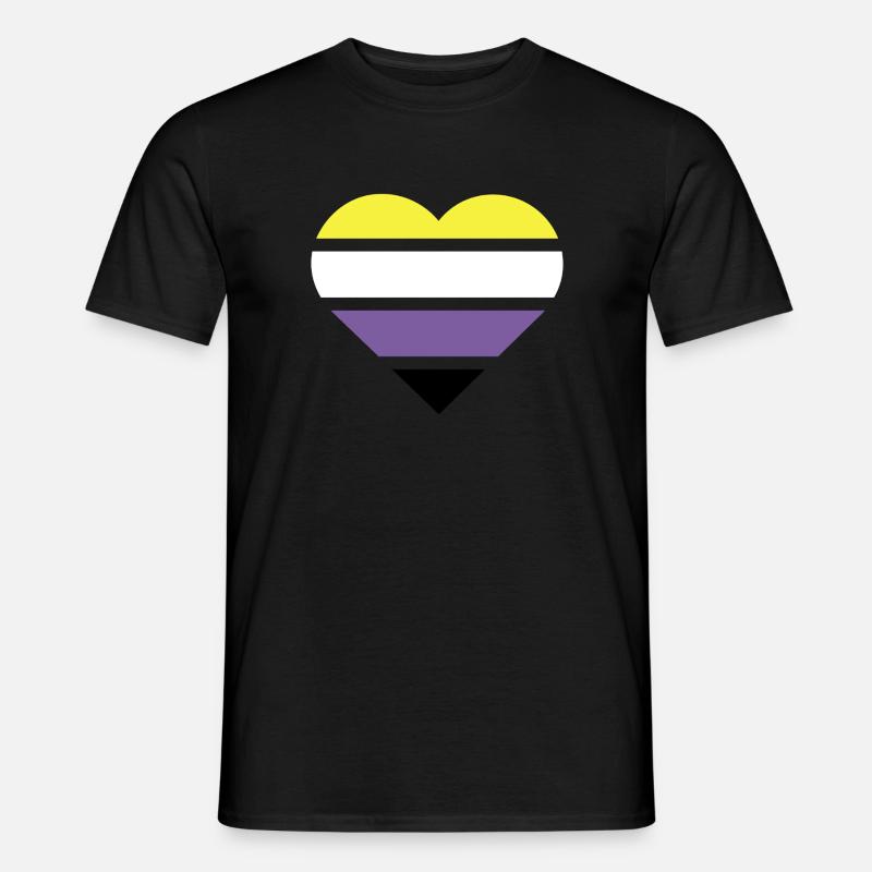Pride Flag Heart · Nonbinary - Männer T-Shirt - Schwarz