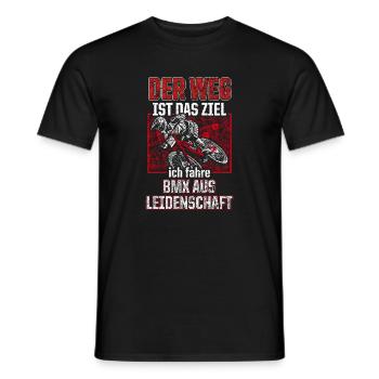 BMX Leidenschaft: Der Weg Ist Ziel - Männer T-Shirt - Schwarz - Vorne - AI Model Male 178 light (178cm)