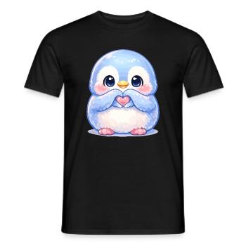 Zarter Pinguin Herzfreund - Männer T-Shirt - Schwarz - Vorne - AI Model Male 178 light (178cm)