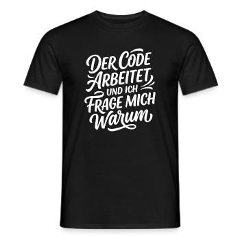 Coder arbeitet Spruch Humor Programmierer - Männer T-Shirt - Schwarz - Vorne - AI Model Male 178 light (178cm)