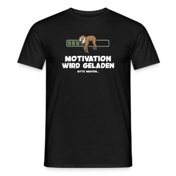 Motivation wird geladen Faultier Faultiermotiv - Männer T-Shirt - Schwarz - Vorne - AI Model Male 178 light (178cm)