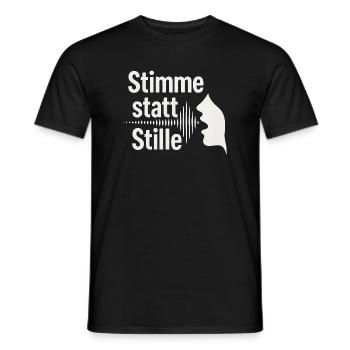 Stimme statt Stille Meinungsfreiheit Spruch - Männer T-Shirt - Schwarz - Vorne - AI Model Male 178 light (178cm)