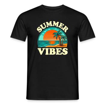 Summer Vibes Beach Sun - Men's T-Shirt - black - Front - AI Model Male 178 light (178cm)