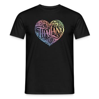 Thailand Heart Colorful - Men's T-Shirt - black - Front - AI Model Male 178 light (178cm)