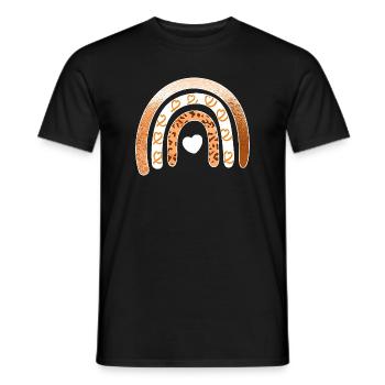 Leopard-Regenbogenherz-Arc - Männer T-Shirt - Schwarz - Vorne - AI Model Male 178 light (178cm)