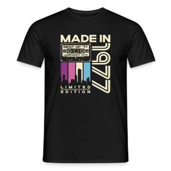 1977 Vintage Vintage Rétro Cadeau d’anniversaire - T-shirt homme - noir - Devant - AI Model Male 178 light (178cm)