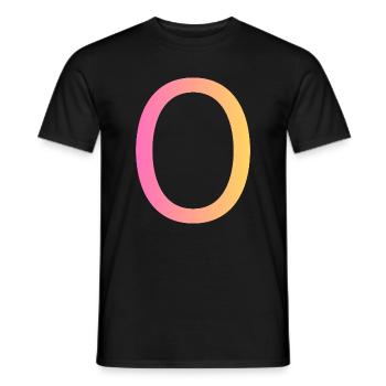 O - Men's T-Shirt - black - Front - AI Model Male 178 light (178cm)