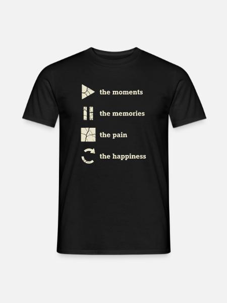 Mindfulness, Moments, Memories, Happiness - Men's T-Shirt - black
