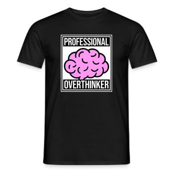 Professional Overthinker Lustig Grübeln Angst Logo - Männer T-Shirt - Schwarz - Vorne - AI Model Male 178 light (178cm)