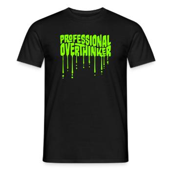 Logo drôle d’anxiété drôle et sombre de la réflexion professionnelle - T-shirt homme - noir - Devant - AI Model Male 178 light (178cm)