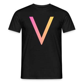 V - Men's T-Shirt - black - Front - AI Model Male 178 light (178cm)