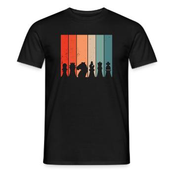 Schach Retro - Männer T-Shirt - Schwarz - Vorne - AI Model Male 178 light (178cm)