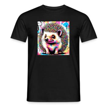 hedgehog - Men's T-Shirt - black - Front - AI Model Male 178 light (178cm)