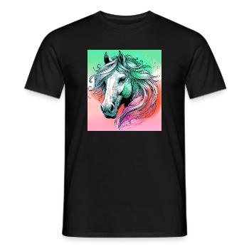 horse - Men's T-Shirt - black - Front - AI Model Male 178 light (178cm)