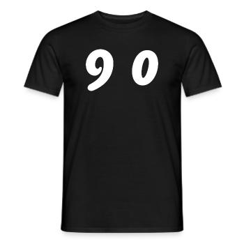 90. 90 JAHRE. 90-JÄHRIGES JUBILÄUM. 90-JÄHRIGES JUBILÄUM. - Männer T-Shirt - Schwarz - Vorne - AI Model Male 178 light (178cm)