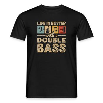 Double Bass Player Bassist Upright Bass Musician - Men's T-Shirt - black - Front - AI Model Male 178 light (178cm)