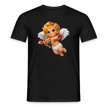 Amor mit Bogen-Liebesflamme - Männer T-Shirt - Schwarz - Vorne - AI Model Male 178 light (178cm)