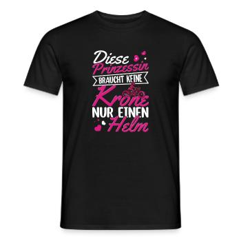 Prinzessin mit Helm statt Krone Motorrad - Männer T-Shirt - Schwarz - Vorne - AI Model Male 178 light (178cm)