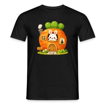 La Maison de la Carotte avec le Lapin - T-shirt homme - noir - Devant - AI Model Male 178 light (178cm)