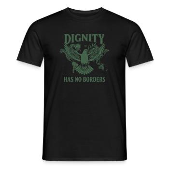 Les droits de l’homme : la dignité rétro n’a pas de déclaration frontalière - T-shirt homme - noir - Devant - AI Model Male 178 light (178cm)