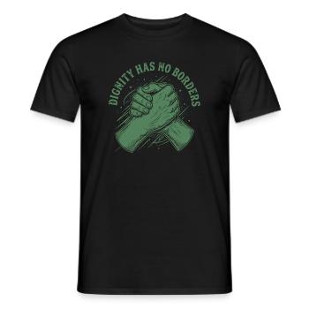 Les droits de l’homme : la dignité rétro n’a pas de déclaration frontalière - T-shirt homme - noir - Devant - AI Model Male 178 light (178cm)