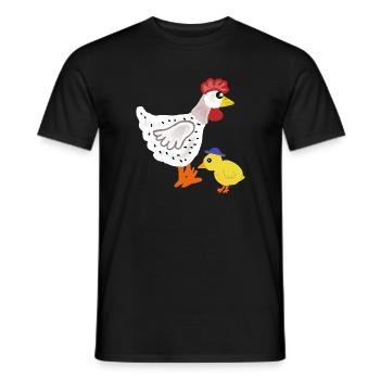 Poulet coloré avec poussins enfants de Pâques - T-shirt homme - noir - Devant - AI Model Male 178 light (178cm)