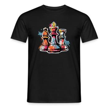 Schach Graffiti Figuren Design für Männer Geschenk - Männer T-Shirt - Schwarz - Vorne - AI Model Male 178 light (178cm)