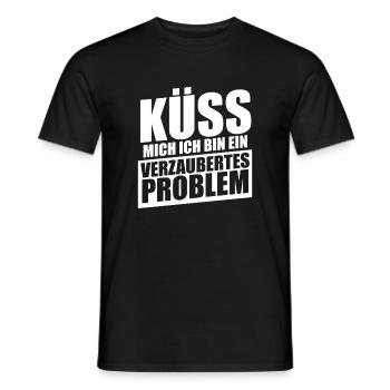 Küss mich ich bin ein verzaubertes Problem - Männer T-Shirt - Schwarz - Vorne - AI Model Male 178 light (178cm)