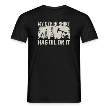 Humour Ölarbeiter Spruch Mon autre chemise est huilée - T-shirt homme - noir - Devant - AI Model Male 178 light (178cm)