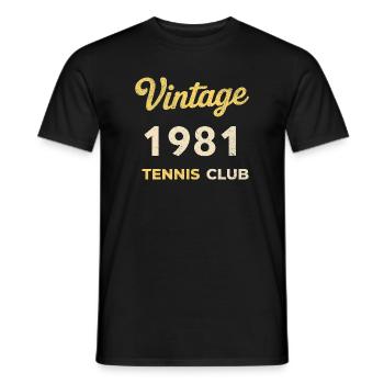 Vintage 1981 Tennis Club Retro Geburtstag Geschenk - Männer T-Shirt - Schwarz - Vorne - AI Model Male 178 light (178cm)