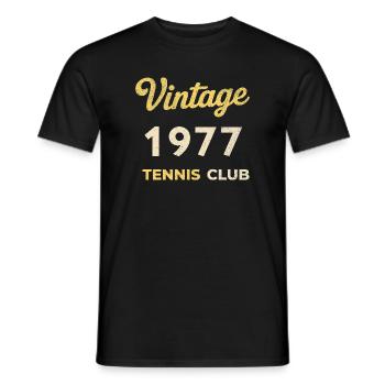 Vintage 1977 Tennis Club Retro Birthday Gift - Men's T-Shirt - black - Front - AI Model Male 178 light (178cm)