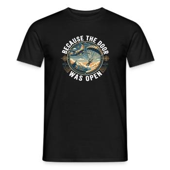 Fallschirmspringen Spruch Abenteuer Paragliding - Männer T-Shirt - Schwarz - Vorne - AI Model Male 178 light (178cm)