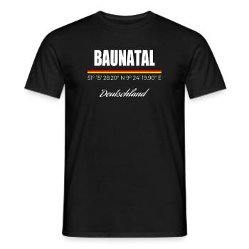 Baunatal - Männer T-Shirt - Schwarz - Vorne - AI Model Male 178 light (178cm)