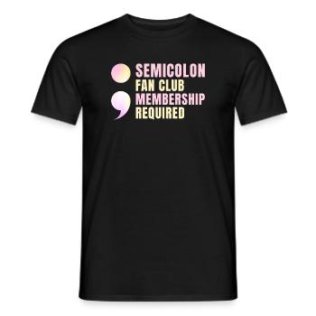 Point-virgule Fan Club de la prévention du suicide point virgule - T-shirt homme - noir - Devant - AI Model Male 178 light (178cm)