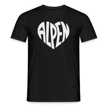 Alpine Heart Design - Variable Design Colour - Men's T-Shirt - black - Front - AI Model Male 178 light (178cm)