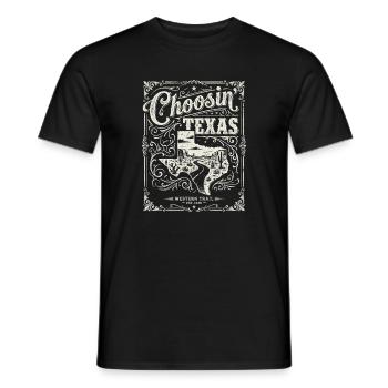 Texas Western Trail Vintage - T-shirt homme - noir - Devant - AI Model Male 178 light (178cm)
