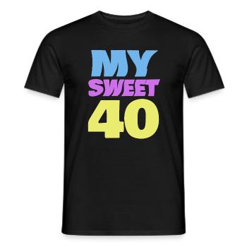 40er Farbexplosion Logo - Männer T-Shirt - Schwarz - Vorne - AI Model Male 178 light (178cm)