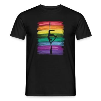 Vertikaltuch Vintage Luftakrobatik Aerial Silk - Männer T-Shirt - Schwarz - Vorne - AI Model Male 178 light (178cm)