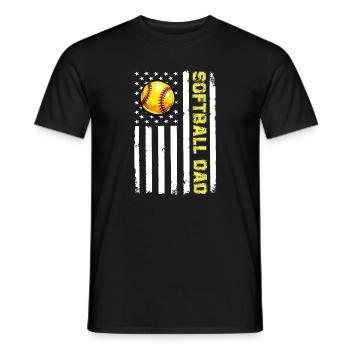 Camo Softball Dad PNG, Vatertagsdesign - Männer T-Shirt - Schwarz - Vorne - AI Model Male 178 light (178cm)