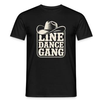 Line Dance Gang Cowboy Country - Men's T-Shirt - black - Front - AI Model Male 178 light (178cm)