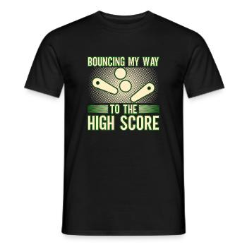 Bouncing My Way To The High Score Pinball Machine - Men's T-Shirt - black - Front - AI Model Male 178 light (178cm)