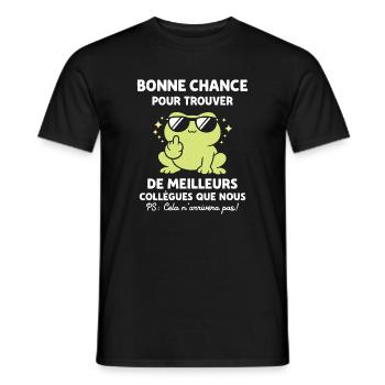 Bonne chance pour trouver de meilleurs collègues - T-shirt homme - noir - Devant - AI Model Male 178 light (178cm)