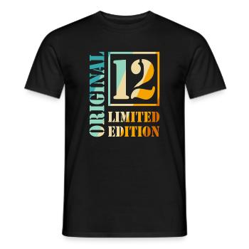 12e anniversaire garçon fille adolescente niveau 12 - T-shirt homme - noir - Devant - AI Model Male 178 light (178cm)